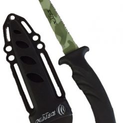 Knives Mac Coltellerie Torpedo 11 Green Camo Dive Knife With Lanyard