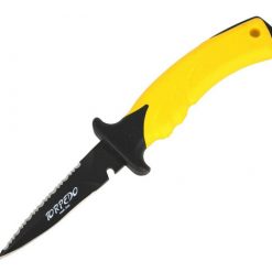 Knives Mac Coltellerie Torpedo 11 Black / Yellow Dive Knife With Lanyard